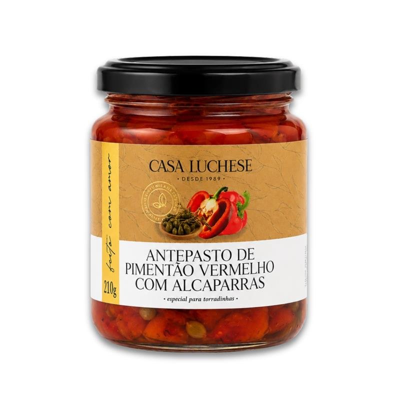 Foto de Antepasto de Pimentão Vermelho com Alcaparras Casa Luchese 210g