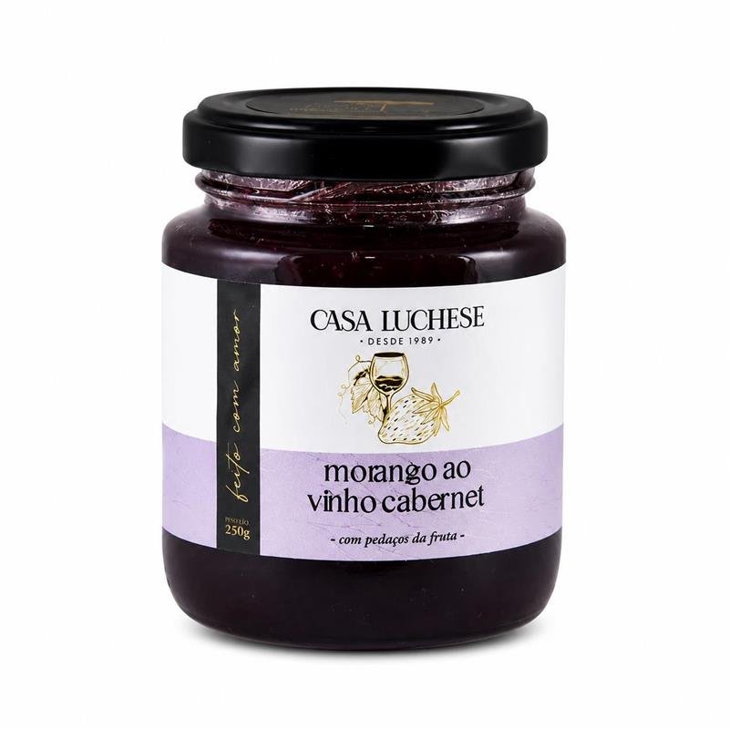 Foto de Doce de Morango Ao Vinho Cabernet Premium Casa Luchese 260G
